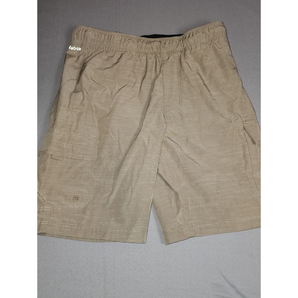 Hurley Mens Cargo Shorts Khaki Tan Elastic Waist Size S 28-32 Casual Outdoor
